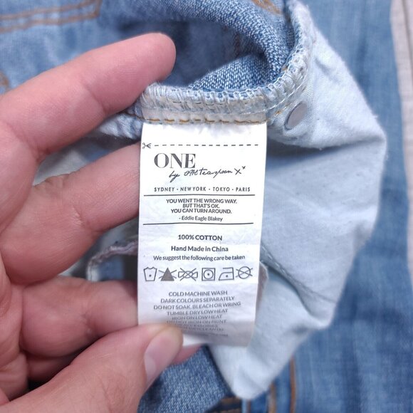 One X Teaspoon Womens Awesome Baggy Relaxed Jeans 27x30 Blue Distressed Pants - Picture 7 of 7